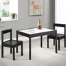 Gibson - 3-Piece Dry Erase Kids Table & Two Chair Set Black by Simple Living | Bel Furniture