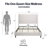 Harper - Tall Headboard Upholstered Bed / High Headboard / Elegant Simplicity / No Box Spring Needed