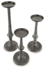 Eravell - Pewter Finish - Candle Holder Set (Set of 3) by Signature Design by Ashley® | Bel Furniture