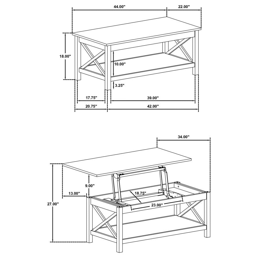 Skyview - Rectangular Lift Top Coffee Table Set