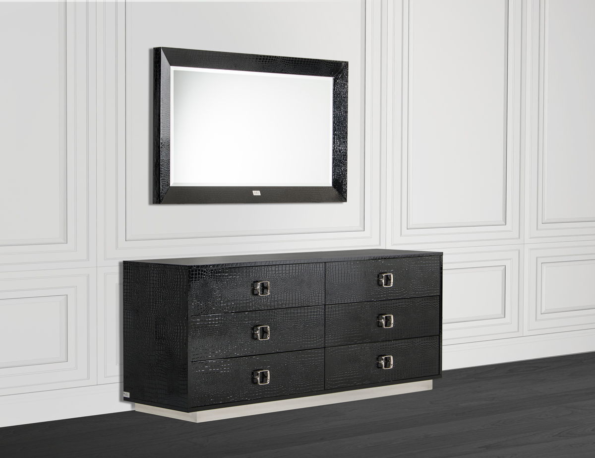 6 Drawer Double Dresser - Black