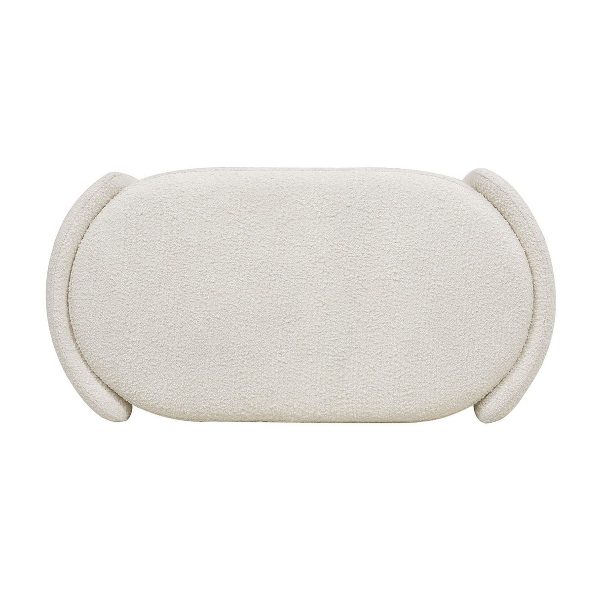 Fuji - Oval Storage Bench, Upholstered - Ivory White by Jennifer Taylor Home | Bel Furniture