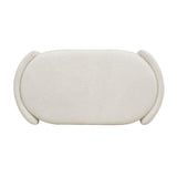 Fuji - Oval Storage Bench, Upholstered - Ivory White by Jennifer Taylor Home | Bel Furniture