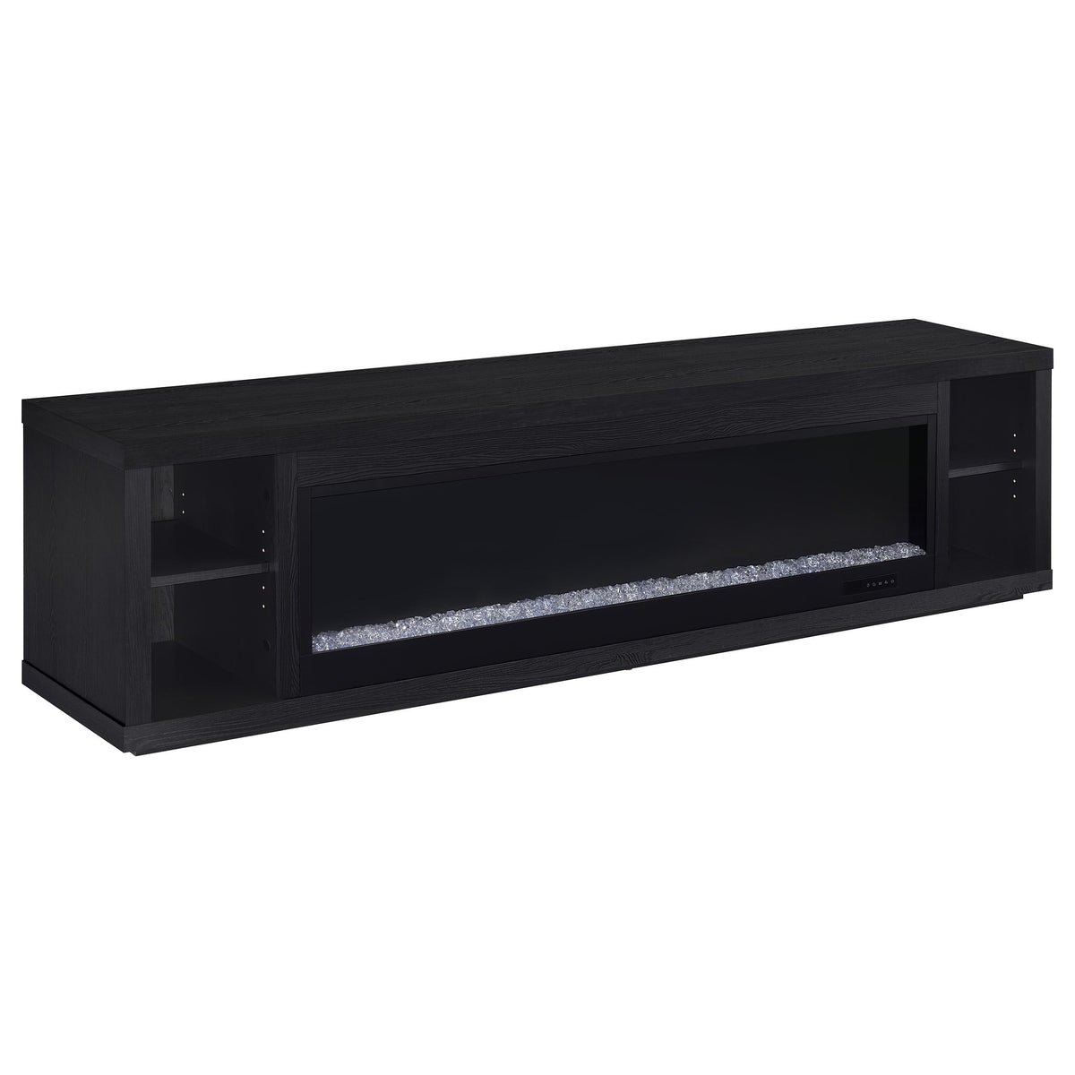 Deiter - 79" TV Stand Fireplace Media Console - Black