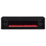 Deiter - 79" TV Stand Fireplace Media Console - Black
