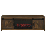 Enfield - 71" TV Stand Fireplace Media Console - Dark Pine