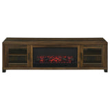 Havering - 71" TV Stand Fireplace Media Console - Dark Pine