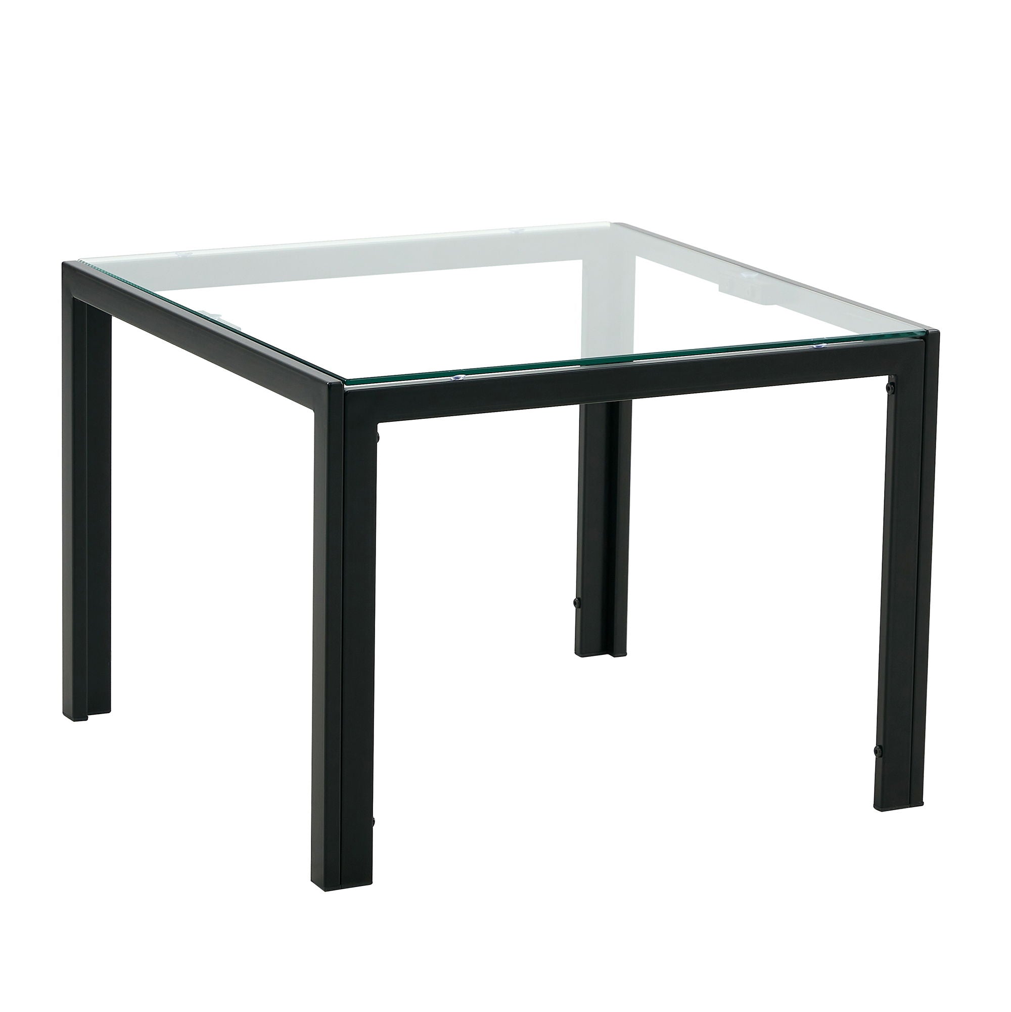 Coffee Table (Set of 2), Square Modern Table With Tempered Glass Finish For Living Room