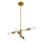 Trellis - 4 Lights Modern Gold Chandelier Vintage Pendant Fixture For Living Room - Clear / Gold