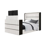Isaiah - Bed With TV Lift-LED Speakers And Fireplace