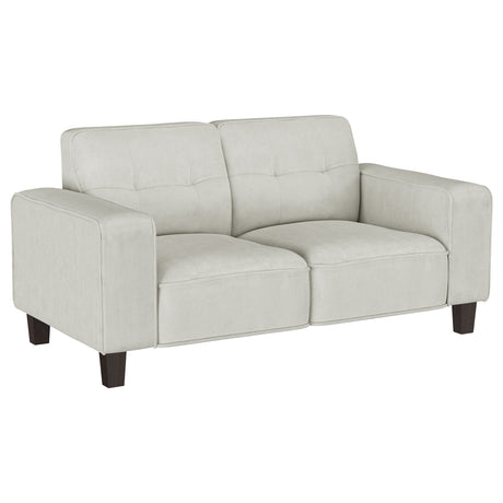 Deerhurst - Upholstered Track Arm Tufted Loveseat - Greige by Coaster Fine Furniture | Bel Furniture