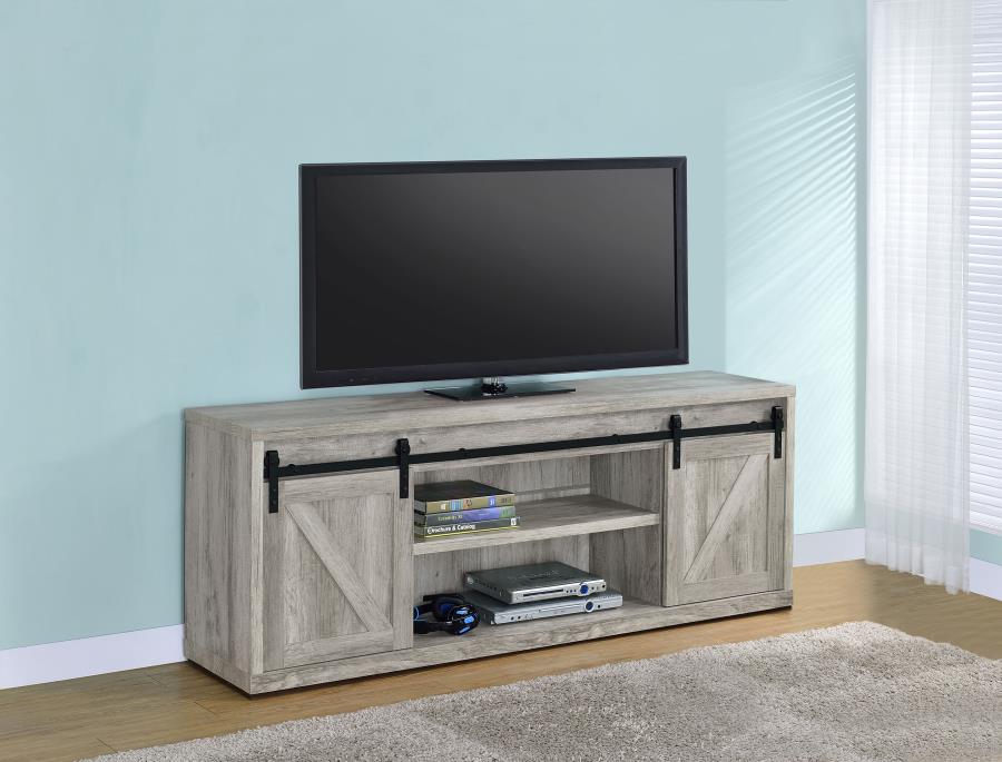 Brockton - 3-shelf Sliding Doors TV Console