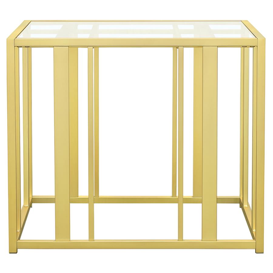 Adri - Rectangular Glass Top Side End Table