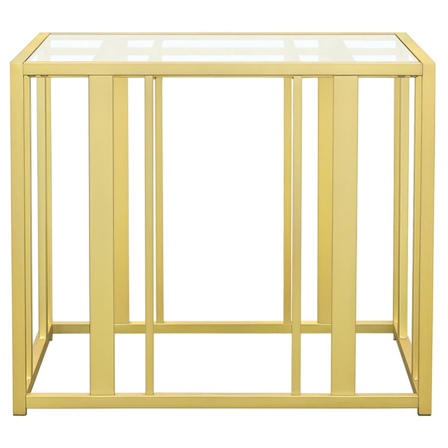 Adri - Rectangular Glass Top Side End Table