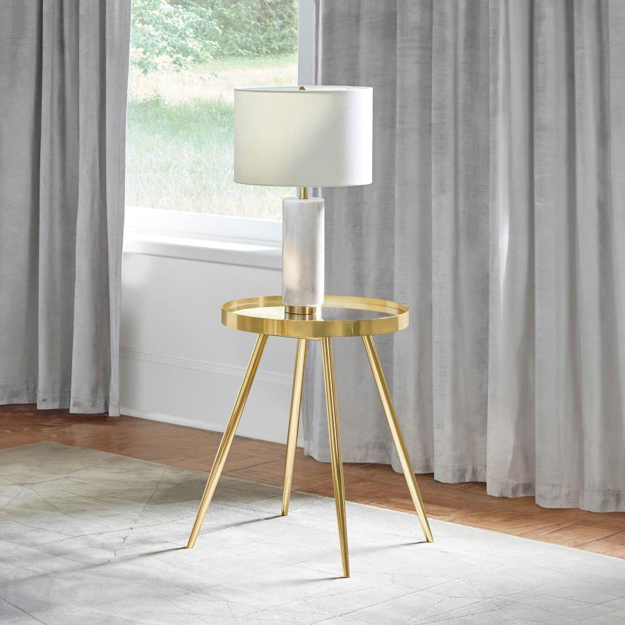 Kaelyn - Round Mirror Top End Table