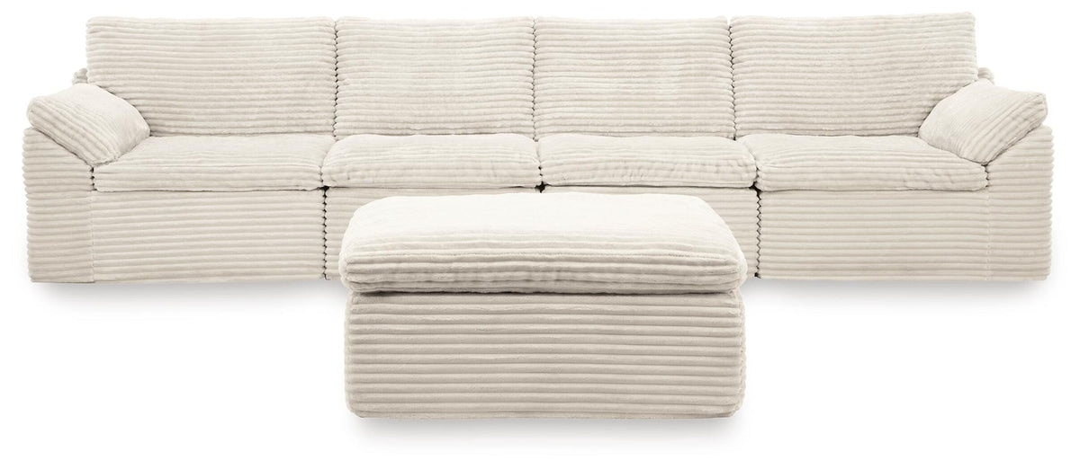 Fannin 4-Piece Sectional With Ottoman Ivory