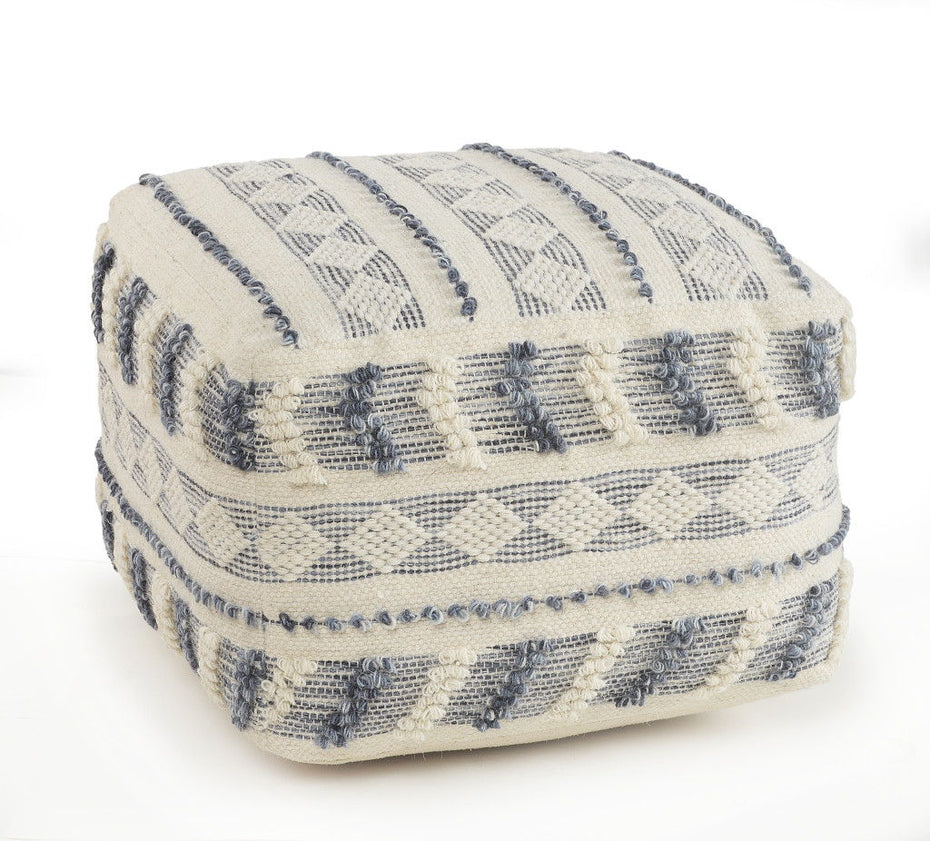 Wool Ottoman - Blue