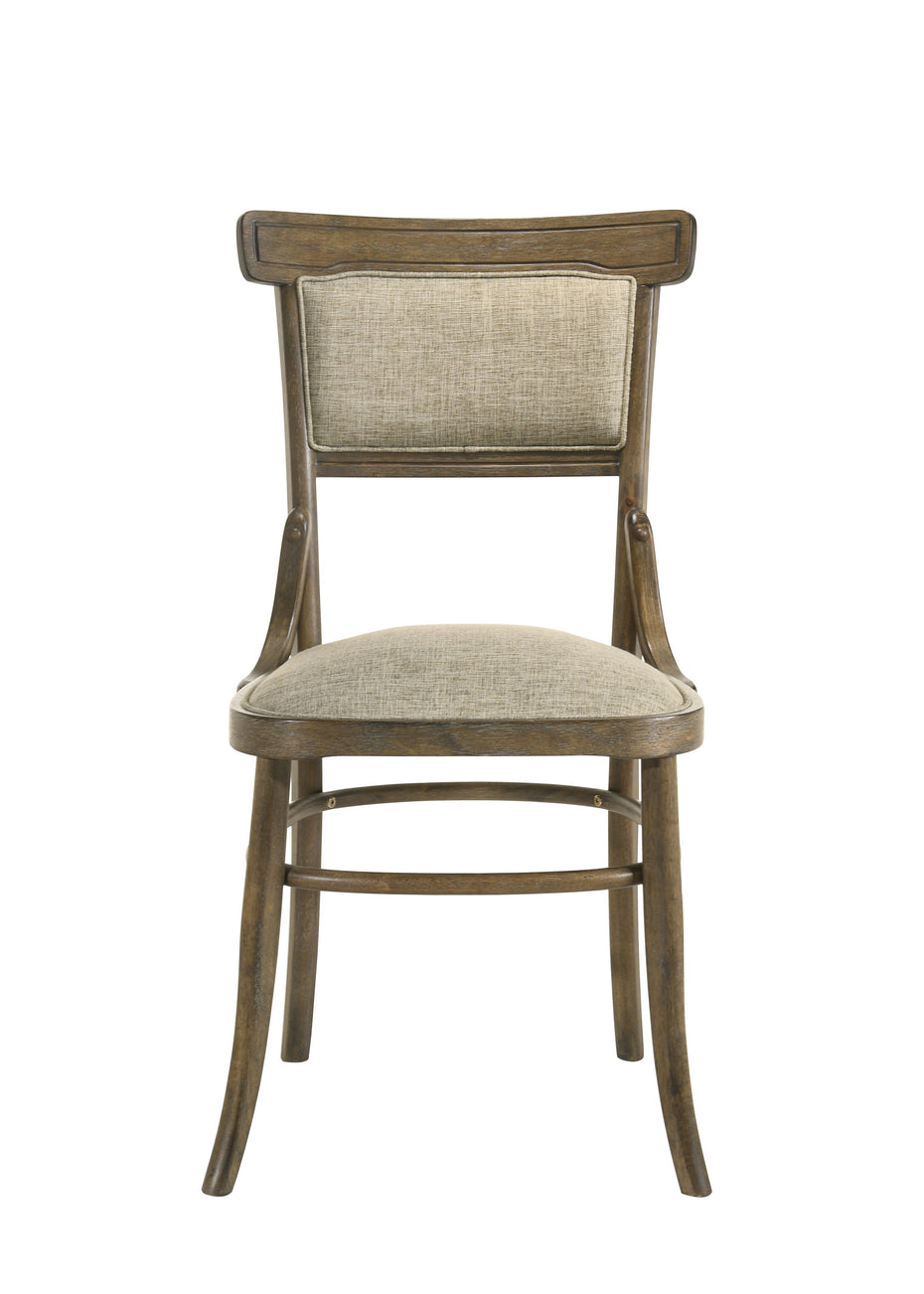 Bistro - Wide Contemporary Fabric Dining Chair With Cushion (Set of 2) - Vintage Walnut