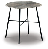Laverford - Round End Table - Chrome / Black