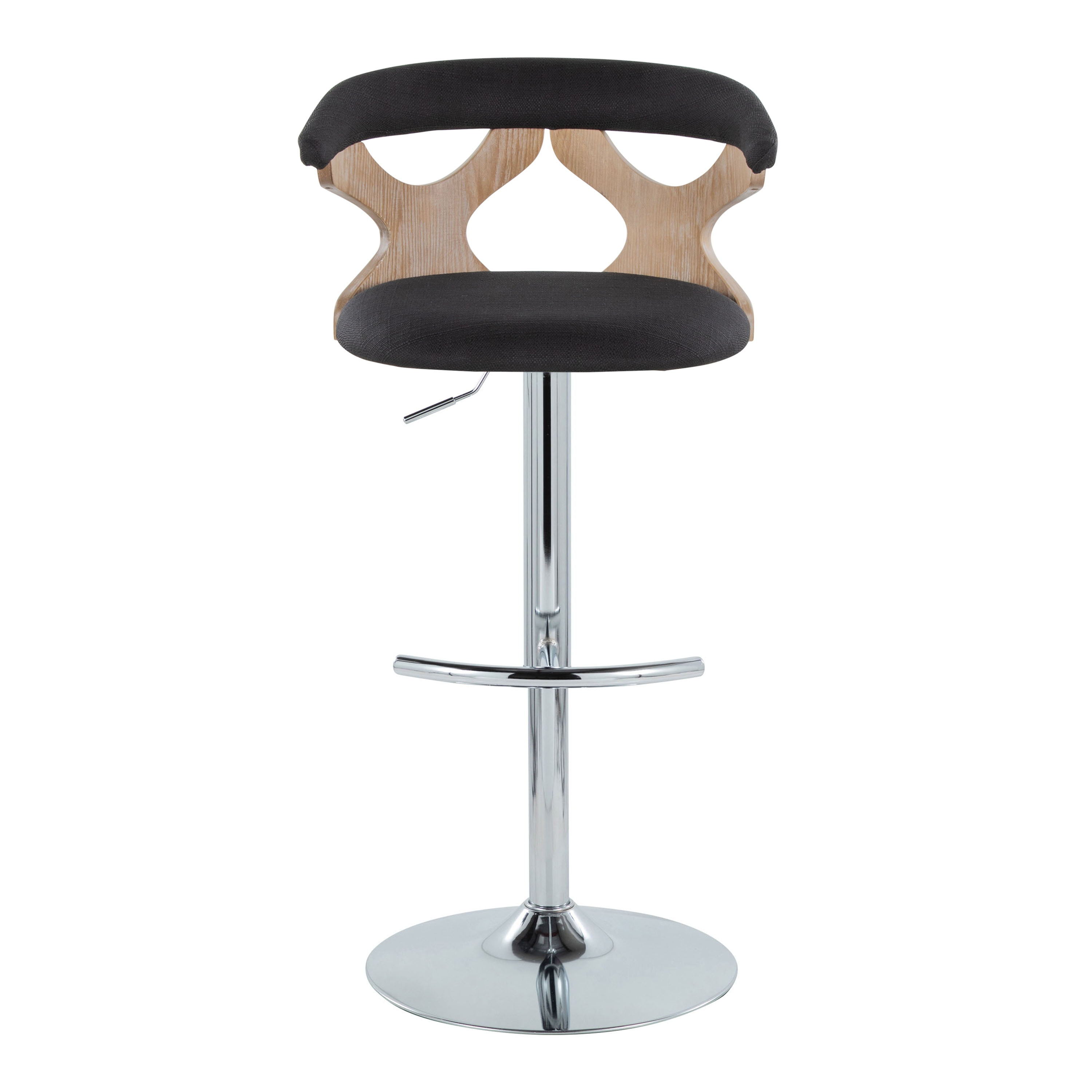 Gardenia - Contemporary Adjustable Barstool With Swivel / Rounded T Footrest (Set of 2)