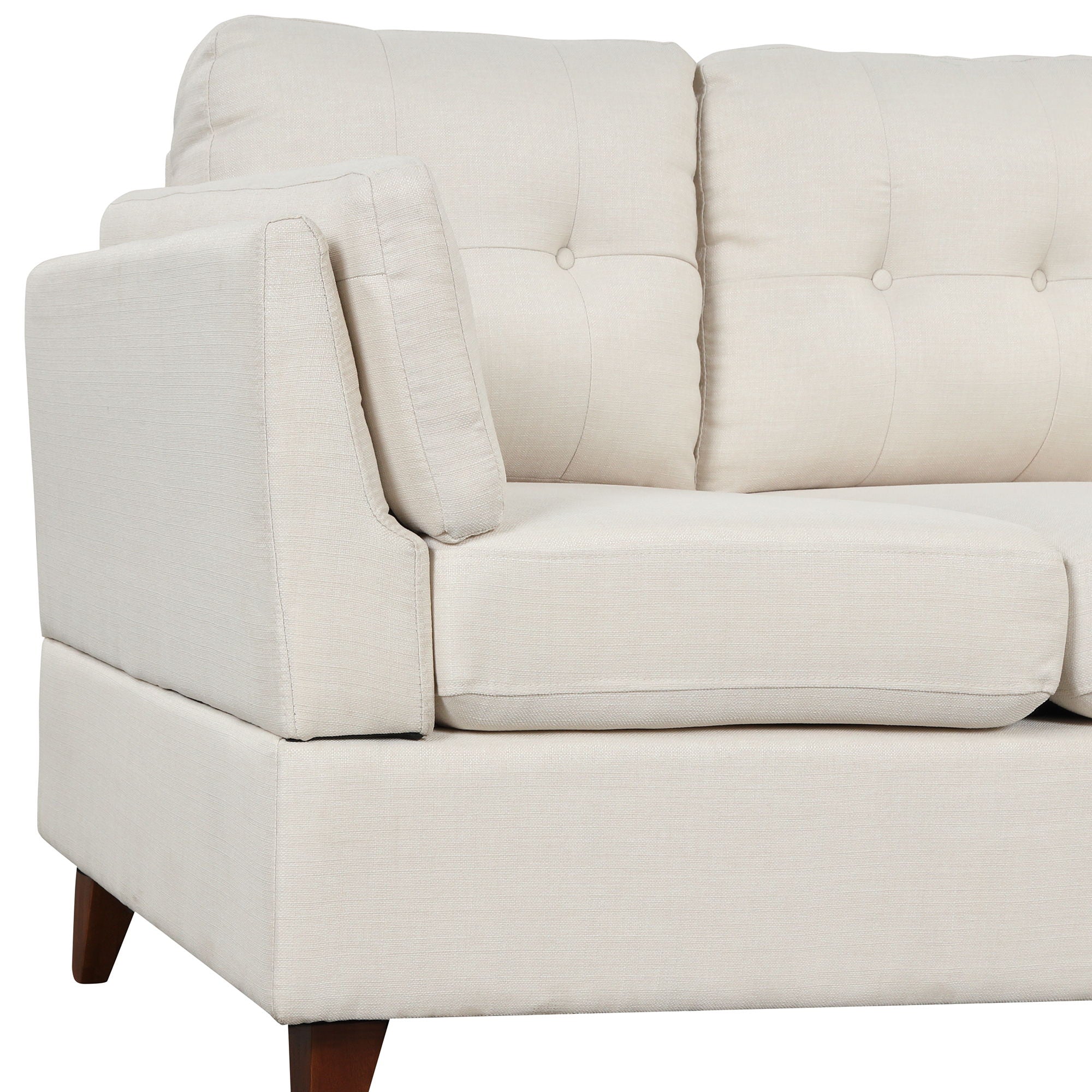 Modern Linen Fabric Sofa, L-Shape Couch With Chaise Lounge, Sectional Sofa With One Lumbar Pad