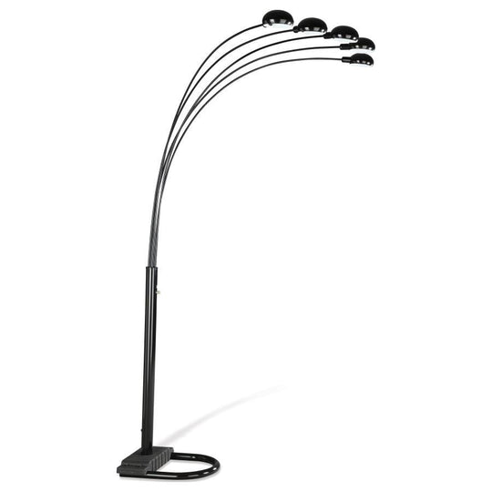 Kayd - Arc 5-light Dome Shade Metal Floor Lamp Pearl Silver by CoasterEssence | Bel Furniture