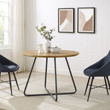 Modern Curved X Base Round Dining Table - English Ash by Walker Edison | Bel Furniture