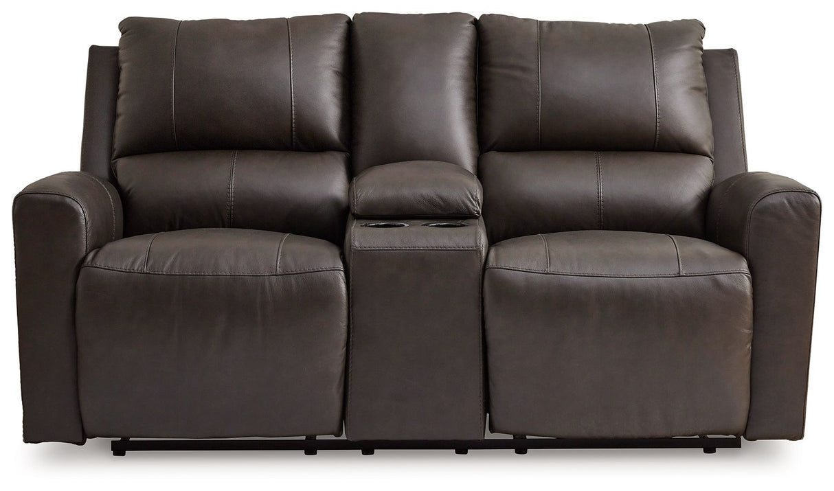 Boxmere - 3 Pc. - Power Reclining Sofa, Power Reclining Loveseat With Console, Power Rocker Recliner - Storm