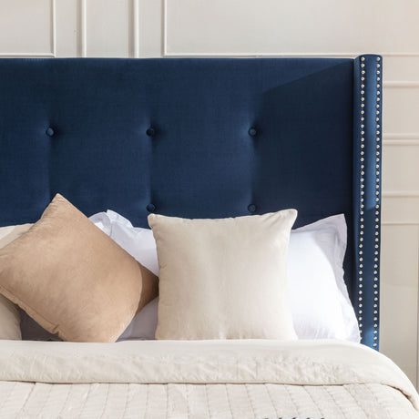 Peyton - Upholstered Bed With 54" High Headboard, Traditional Hand Buttoned Tufting - view 11