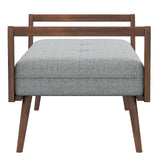 Cora - Mid-Century Modern Gray Bench - Gray by Ashcroft Furniture | Bel Furniture