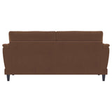 Selma - Velvet Upholstered Crescent Arm Sofa - Rust by Coaster Fine Furniture | Bel Furniture