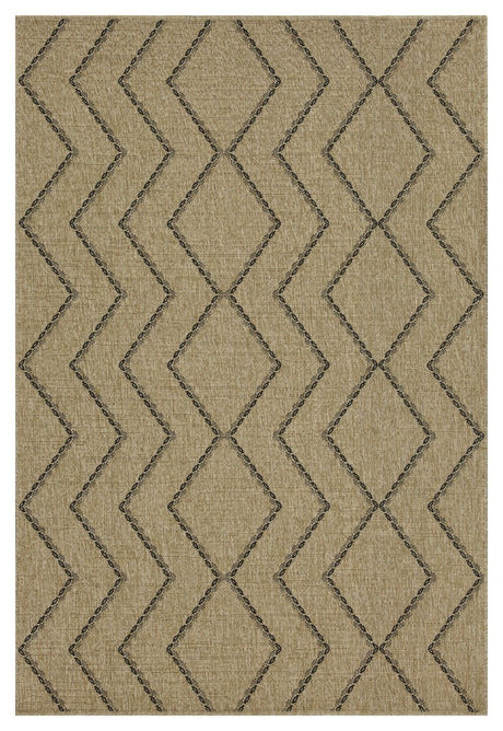 Earth - Indoor / Outdoor Polypropylene Area Rug - Jute / Black Light Brown 5' x 7' by Icona Home Decor | Bel Furniture