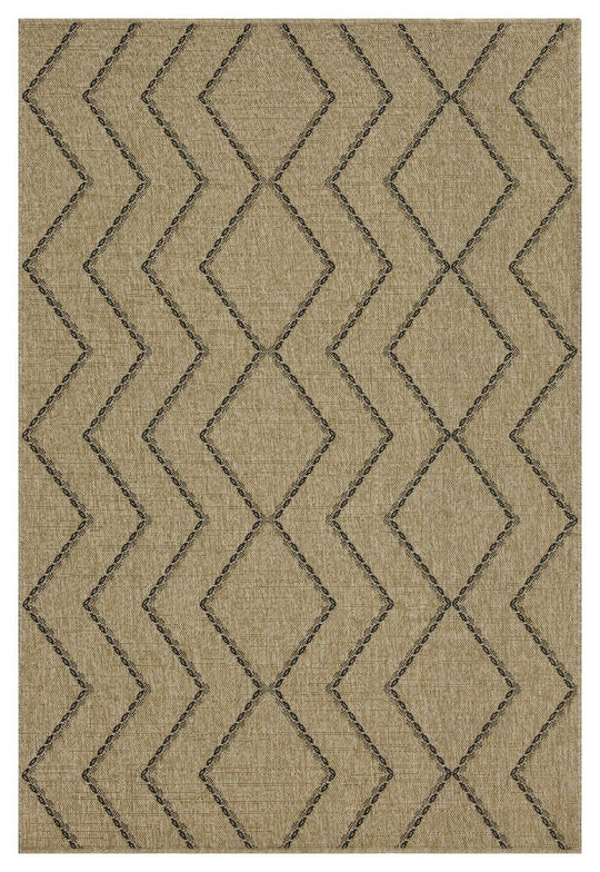 Earth - 5'3" X 7'3" Indoor, Outdoor Area Rug - Black, Natural