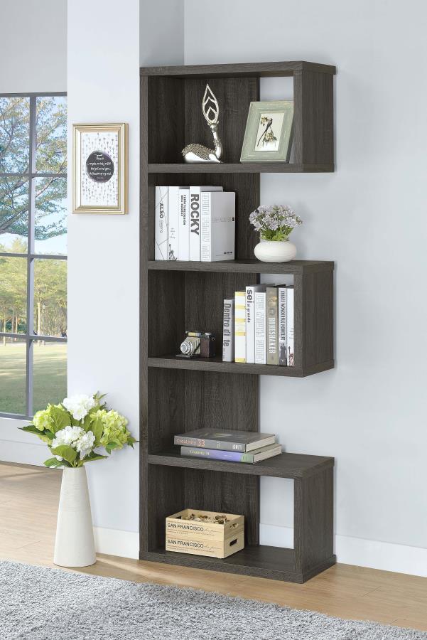 Joey - 5-tier Alternating Boxes Design Bookcase by CoasterEveryday | Bel Furniture