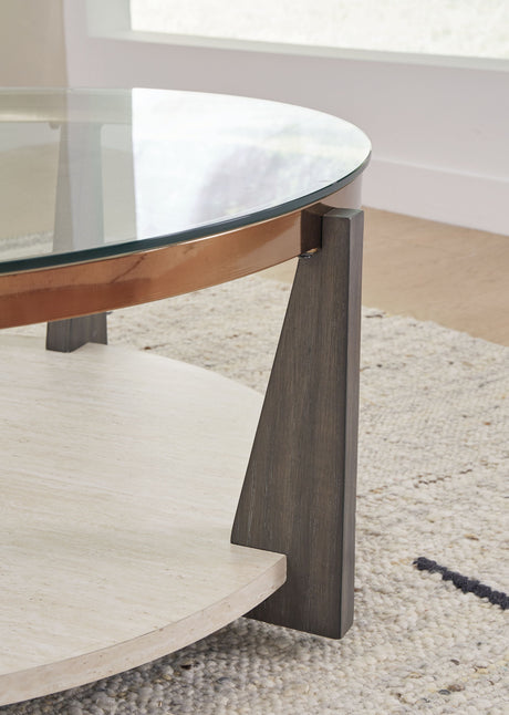 Frazwa - Multi - Round Cocktail Table by Signature Design by Ashley® | Bel Furniture