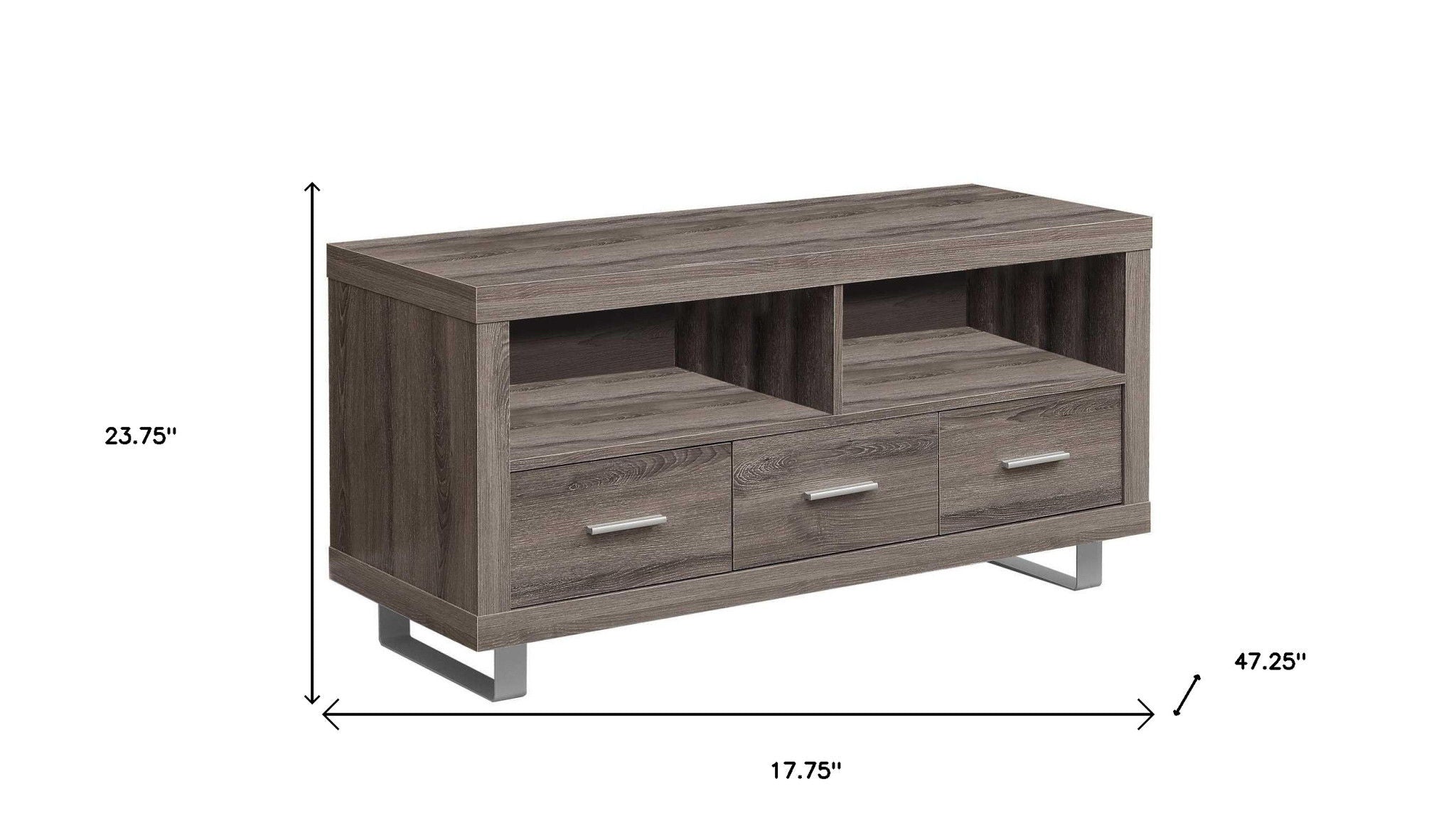 Taupe Cabinet Enclosed Storage TV Stand - Deep