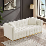 Eleanor - Sofa Boucle - Beige / Gold / Ivory / Ivory White by Ashcroft Furniture | Bel Furniture