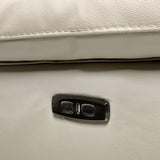 Malibu - Modern Power Motion 3 Piece Reclining Loveseat Sofa With Cup Holders - Cream Taupe Beige