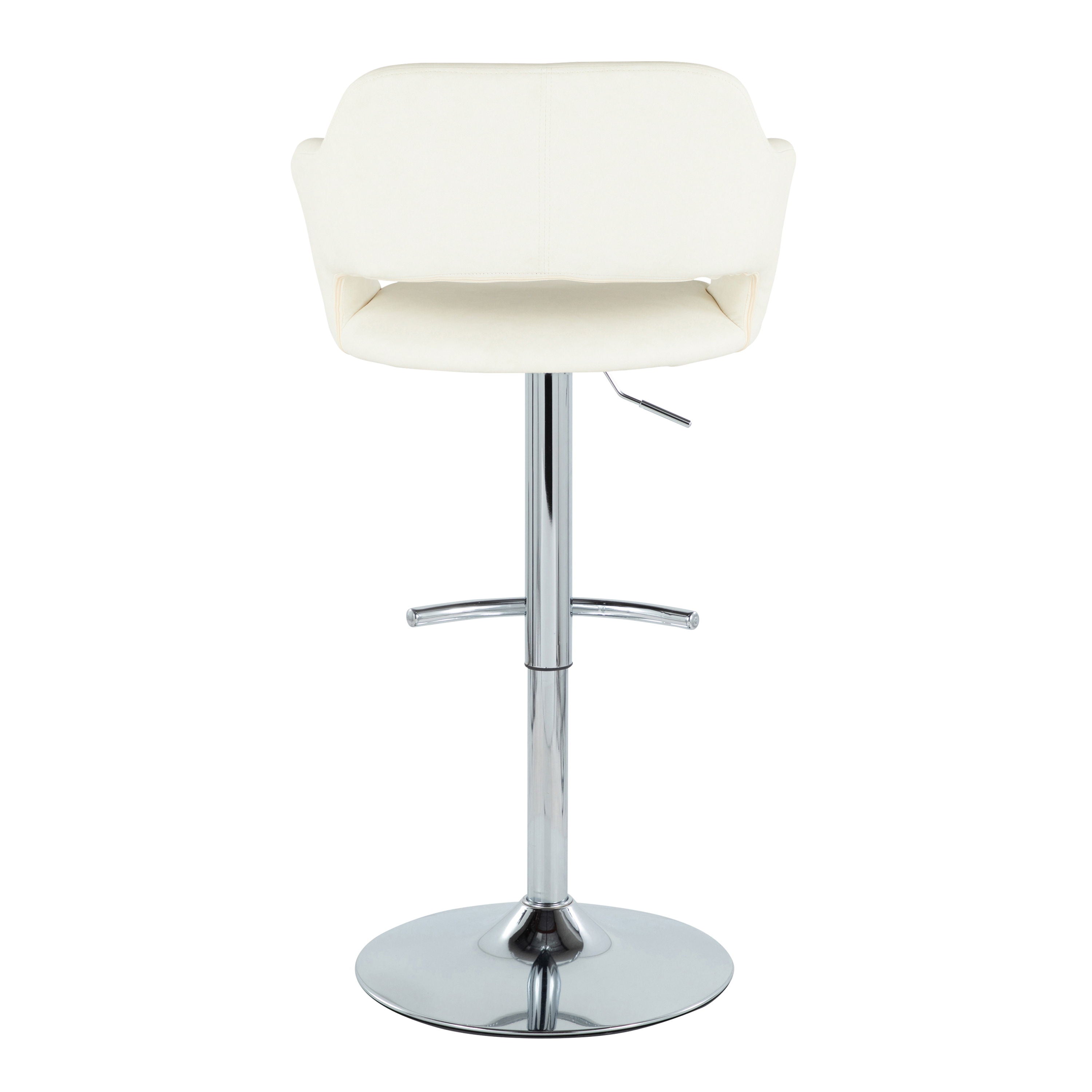 Margarite - Contemporary Ajustable Barstool With Swivel With Rounded T Footrest (Set of 2)