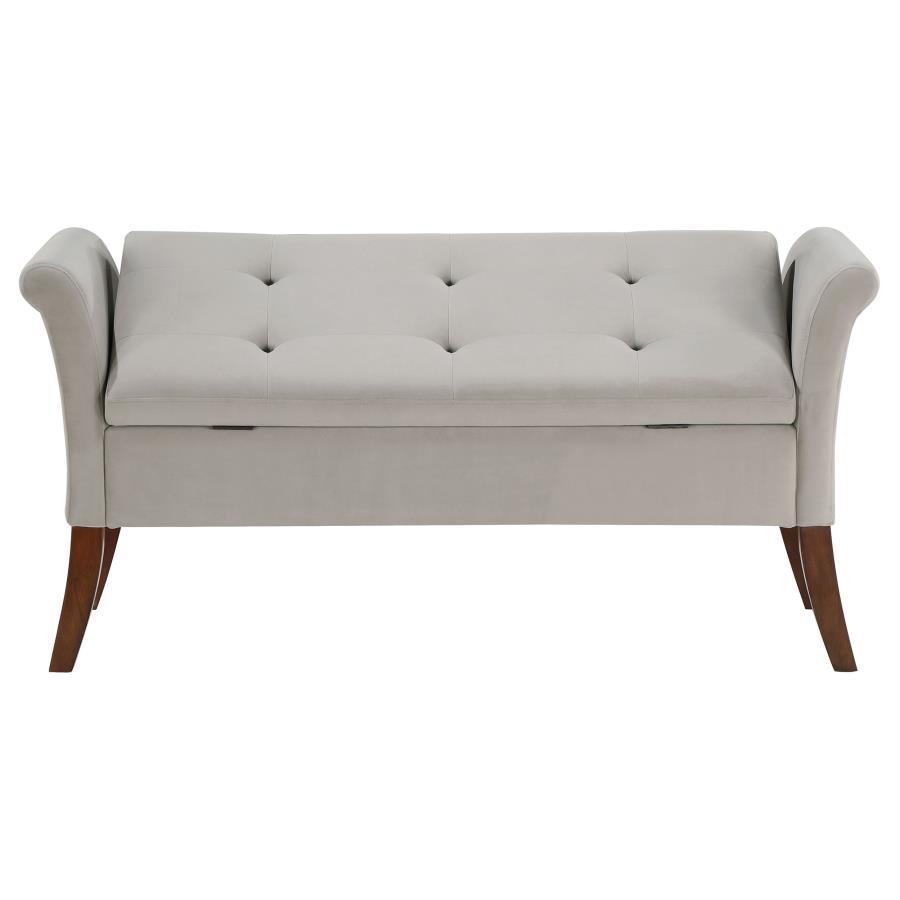 Farrah - Velvet Upholstered Rolled Arm Storage Bench