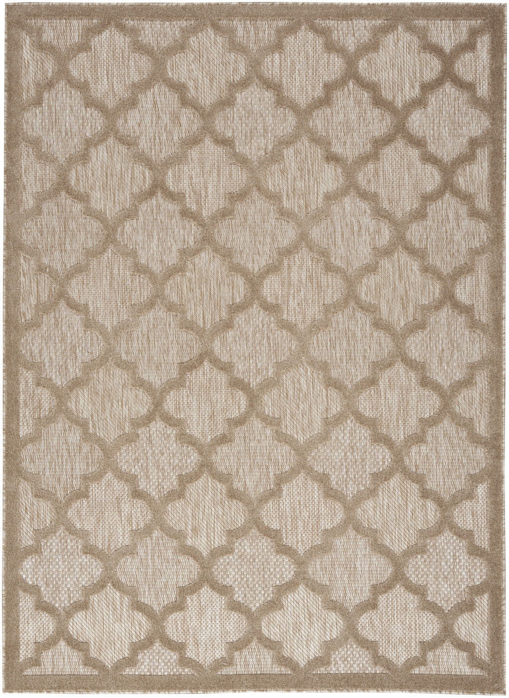 4' X 6' Ikat Indoor / Outdoor Area Rug - Natural Beige