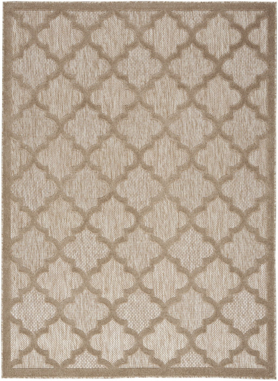 4' X 6' Ikat Indoor / Outdoor Area Rug - Natural Beige