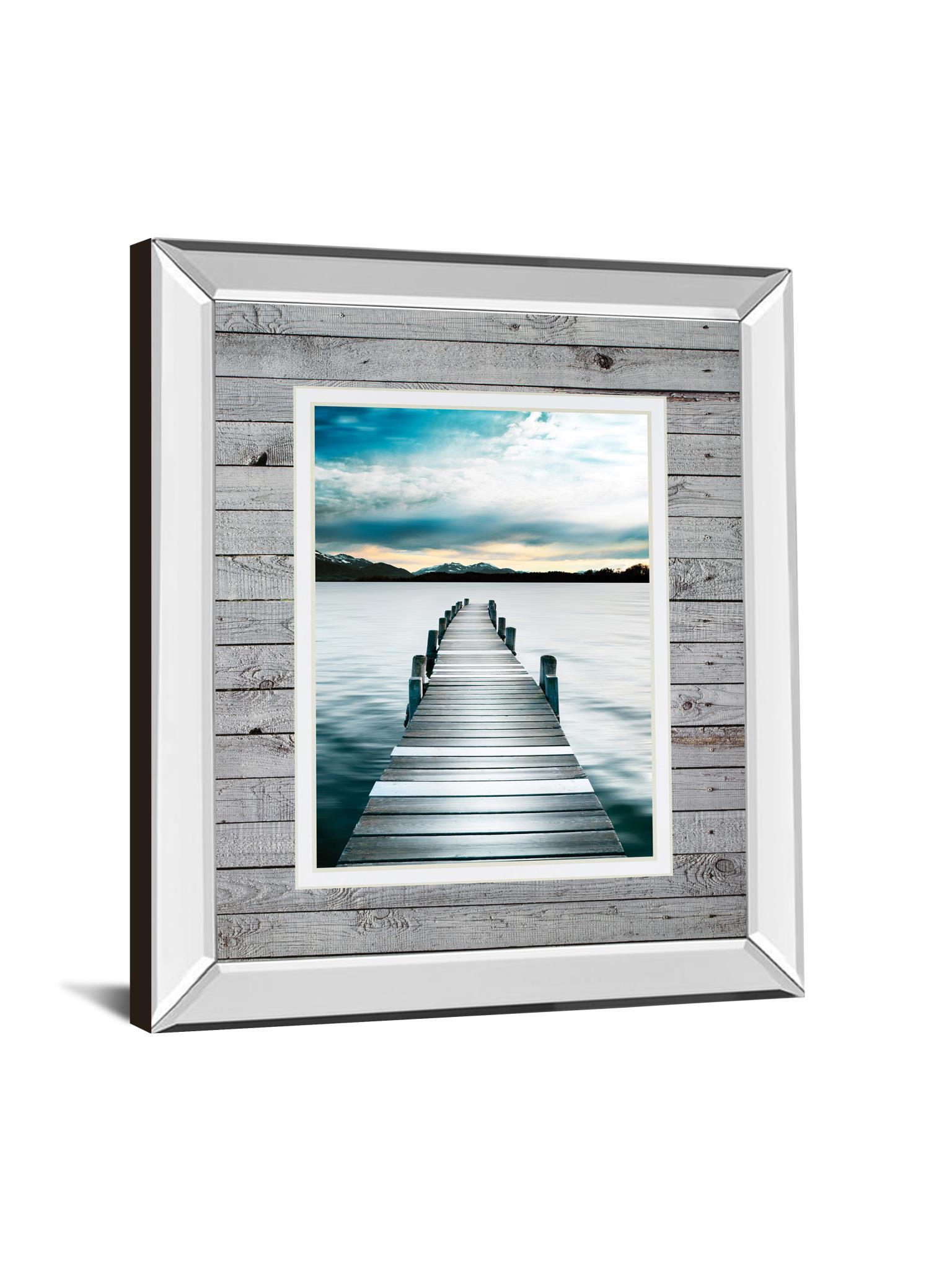 Jetty By Interfoto Danita Delimont - Mirror Framed Print Wall Art - Blue