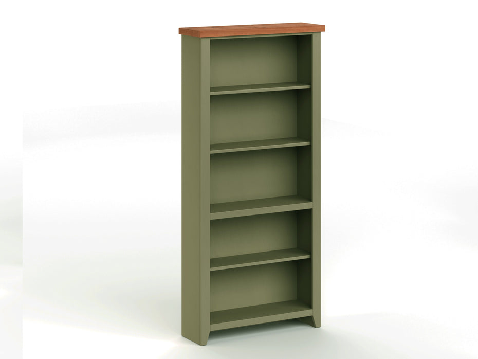 Vineyard - 72" High 5 Shelf Bookcase - Sage Green And Fruitwood