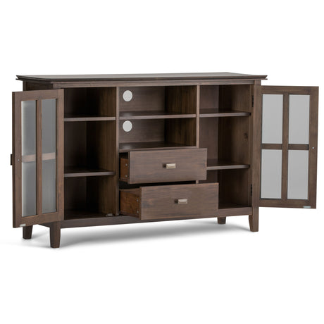 Artisan - Tall TV Media Stand - Natural Aged Brown by Simpli-Home | Bel Furniture