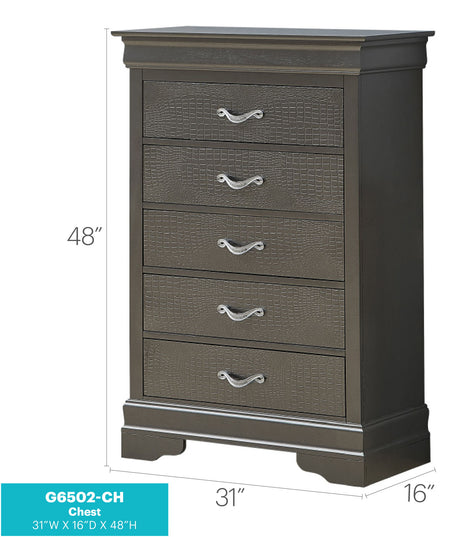 Sleek Transitional Chest - Metal Black