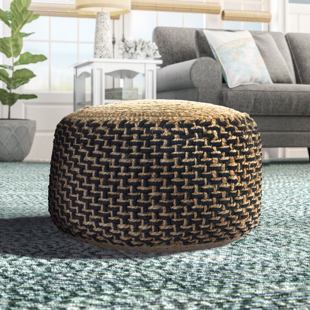 Jute Ottoman - Tan