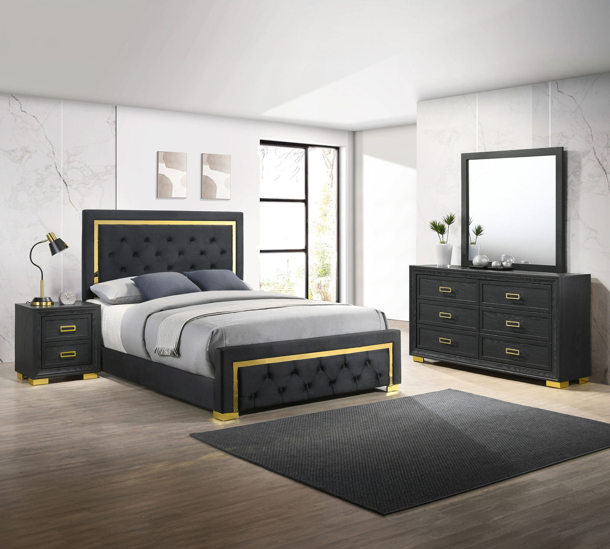 Pepe - Bedroom Set Black by Crown Mark | Bel Furniture