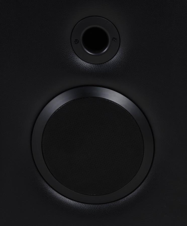 Zuma - Faux Leather Dual Power Reclining LED Loveseat - Black