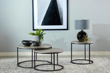 Lainey - Round Faux Marble Side End Table